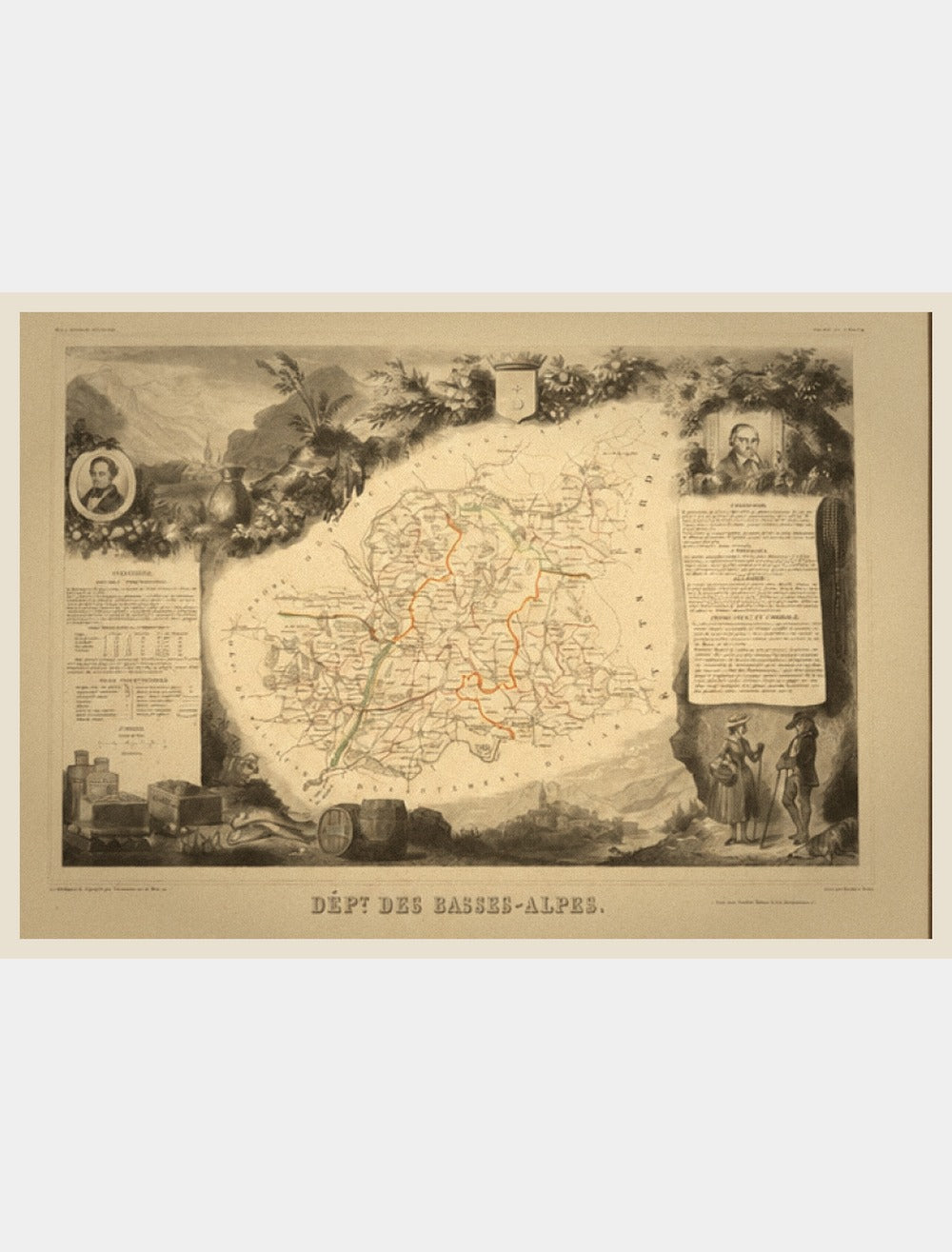 Carte des Basses Alpes, atlas de Lavasseur