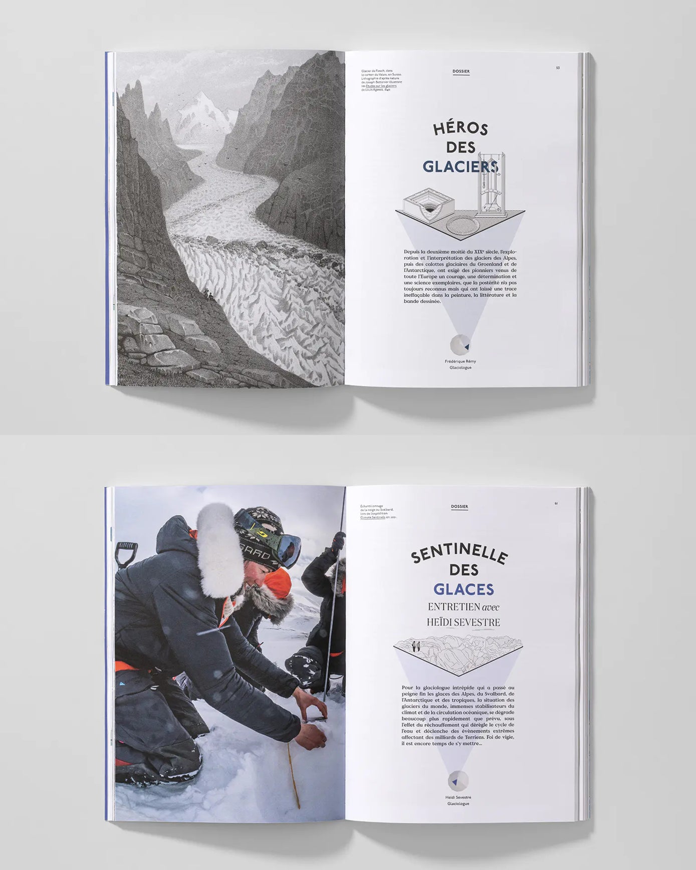 Glaciers, Reliefs